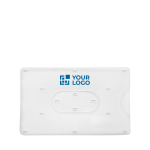 Porte-badge transparent en plastique pour carte couleur blanc avec zone d'impression