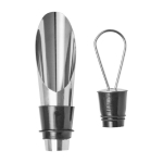 Set de vin dans étui rond avec 4 accessoires en acier inoxydable couleur noir