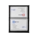 Porte-cartes en cuir régénéré noir pour cartes de visite et de crédit couleur noir deuxième vue