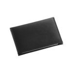 Porte-cartes en cuir régénéré noir pour cartes de visite et de crédit couleur noir quatrième vue