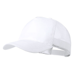 Casquette 5 panneaux avec filet arrière et fermeture plastique couleur blanc première vue