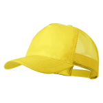 Casquette 5 panneaux avec filet arrière et fermeture plastique couleur jaune première vue