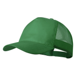 Casquette 5 panneaux avec filet arrière et fermeture plastique couleur vert première vue