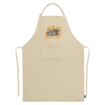 Tablier en coton Fairtrade avec fermeture réglable 180 g/m² couleur naturel quatrième vue