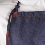 Tablier en denim coton avec détails en PU 190 g/m² couleur bleu jean sixième vue