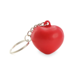Porte-clés avec anti-stress en forme de cœur à personnaliser couleur rouge deuxième vue