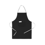 Tablier en coton et polyester avec coupe au-dessus du genou couleur noir première vue