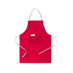 Tablier en coton et polyester avec coupe au-dessus du genou couleur rouge première vue