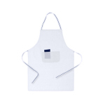 Tablier en coton et polyester avec coupe au-dessus du genou couleur blanc première vue
