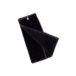 Serviette en coton absorbante avec mousqueton de transport 40x50 cm couleur noir première vue