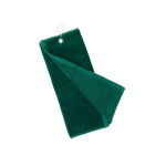 Serviette en coton absorbante avec mousqueton de transport 40x50 cm couleur vert foncé
