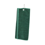 Serviette en coton absorbante avec mousqueton de transport 40x50 cm couleur vert foncé
