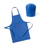 Set tablier et toque de cuisine en non-tissé pour enfants couleur bleu deuxième vue