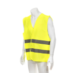 Gilet réfléchissant haute visibilité homologué pour adultes couleur jaune troisième vue