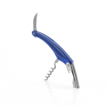 Tire-bouchon en acier inoxydable avec décapsuleur et coupe-capsule couleur bleu première vue