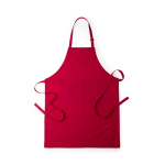 Tablier en coton et polyester avec double poche avant couleur rouge