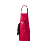 Tablier en coton et polyester avec double poche avant couleur rouge