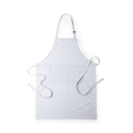 Tablier en coton et polyester avec double poche avant couleur blanc première vue
