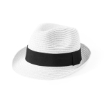 Chapeau réglable de l’intérieur avec bande noire à personnaliser couleur blanc première vue