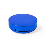 Baume à lèvres dans étui rond coloré avec miroir couleur bleu deuxième vue