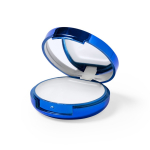 Baume à lèvres dans étui rond coloré avec miroir couleur bleu première vue