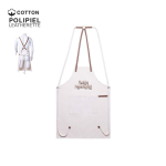 Tablier en coton avec attaches en similicuir réglables 340 g/m² couleur blanc cassé deuxième vue