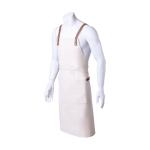 Tablier en coton avec attaches en similicuir réglables 340 g/m² couleur blanc cassé  troisième vue