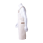 Tablier en coton avec attaches en similicuir réglables 340 g/m² couleur blanc cassé quatrième vue