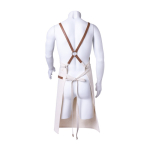 Tablier en coton avec attaches en similicuir réglables 340 g/m² couleur blanc cassé cinquième vue