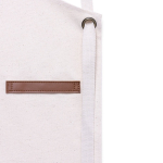 Tablier en coton avec attaches en similicuir réglables 340 g/m² couleur blanc cassé huitième vue