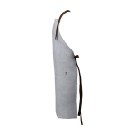 Tablier RPET avec poche avant et attaches réglables en similicuir couleur gris troisième vue