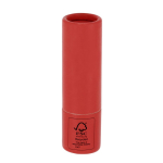 Baume à lèvres avec protection SPF15 en emballage carton recyclé FSC couleur rouge première vue