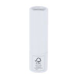 Baume à lèvres avec protection SPF15 en emballage carton recyclé FSC couleur blanc première vue