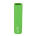 Baume à lèvres avec protection SPF15 en emballage carton recyclé FSC couleur vert première vue