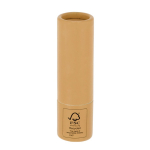 Baume à lèvres avec protection SPF15 en emballage carton recyclé FSC couleur naturel première vue