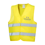 Gilet haute visibilité pour usage professionnel XL RFX™ couleur jaune fluorescent vue impression transfert