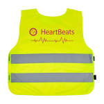 Gilet haute visibilité enfant 7 à 12 ans avec fermeture velcro RFX™ couleur jaune fluorescent vue impression sérigraphique