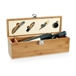 Set de vin présenté dans une élégante boîte en bambou et métal couleur naturel