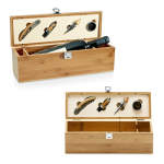 Set de vin présenté dans une élégante boîte en bambou et métal diverses couleurs