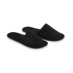 Chaussons avec logo pour hôtel en polyester Roomie couleur noir