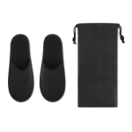 Chaussons avec logo pour hôtel en polyester Roomie couleur noir deuxième vue