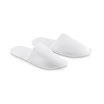 Chaussons avec logo pour hôtel en polyester Roomie couleur blanc
