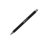 Stylo bille en aluminium avec finition en caoutchouc et encre bleue couleur noir