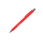Stylo bille en aluminium avec finition en caoutchouc et encre bleue couleur rouge