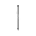 Stylo bille en aluminium avec finition en caoutchouc et encre bleue avec zone d'impression