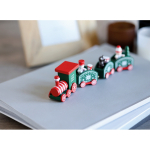 Train en bois avec figurines sur le thème Noël personnalisable couleur multicolore deuxième vue d'ambiance