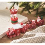 Train en bois avec figurines sur le thème Noël personnalisable troisième vue d'ambiance