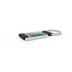 Porte-clés métallique avec sangle textile au design contemporain couleur noir