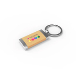 Porte-clés écologique en bois d’érable et métal, finition premium couleur argenté