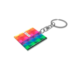 Porte-clés métallique carré au design élégant et résistant couleur argenté